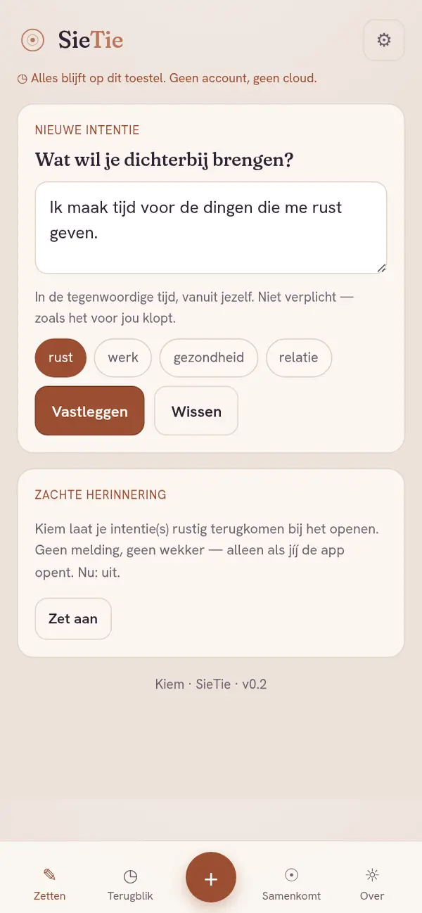 Kiem — een nieuwe intentie in je eigen woorden opschrijven