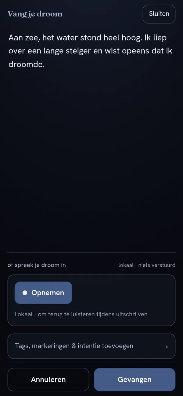 Mist — je droom vangen: typen of inspreken